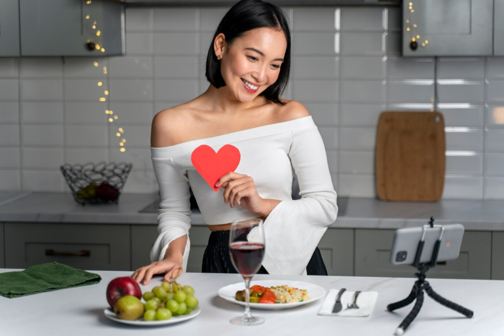 This image shows the medium short smiley woman doing the heart health habits.