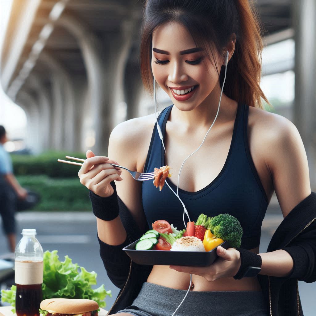 young women eating foods that support mental focus and productivity.