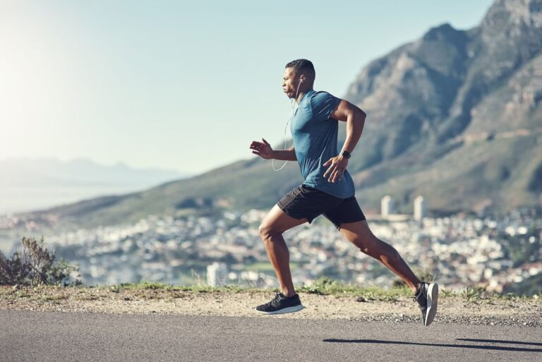 man running and lower the risks for Cardiovascular Health.