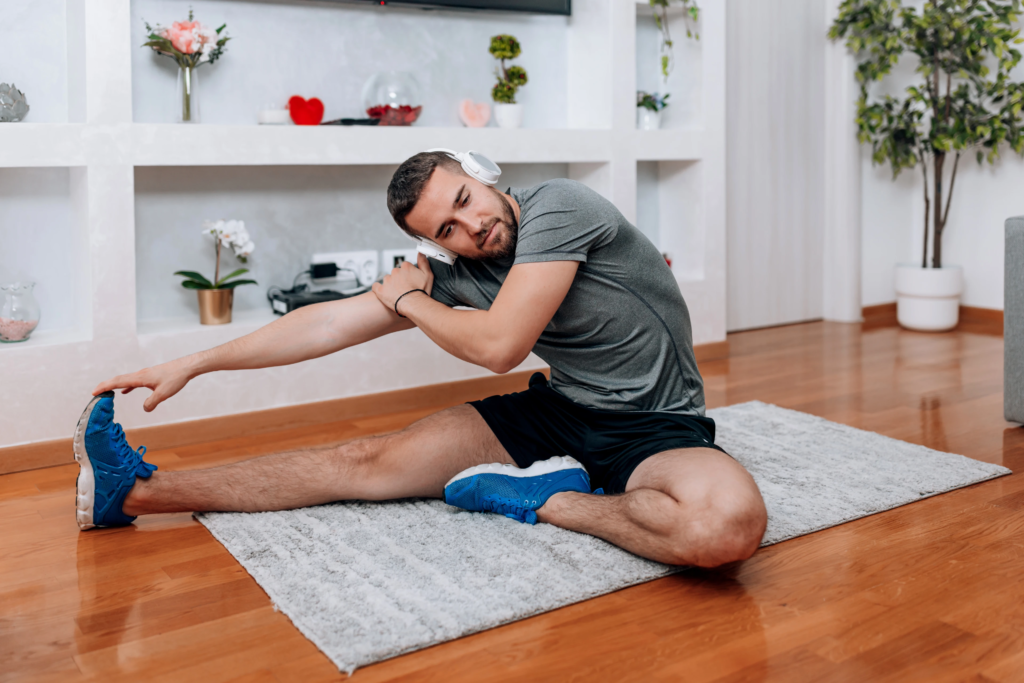 Young men doing 10-Minute Stretching Routine 