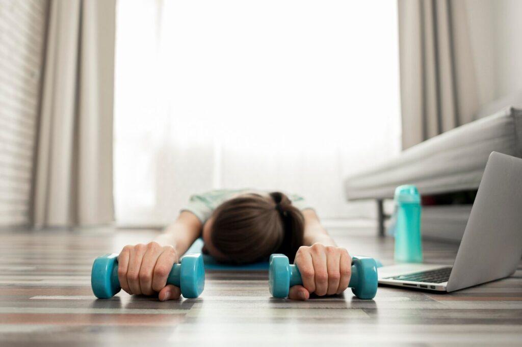woman working on active recovery days
