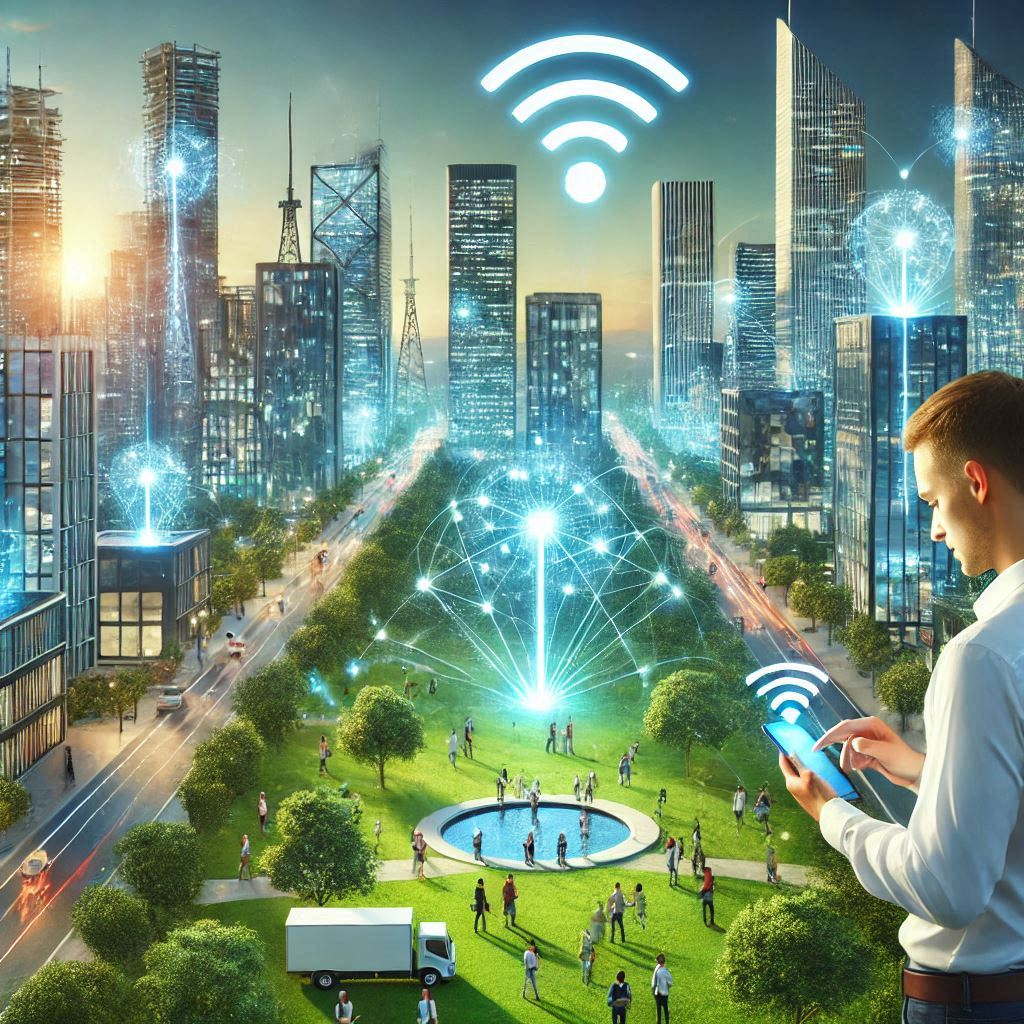 This image shows the future of 5G in the digital age technology.