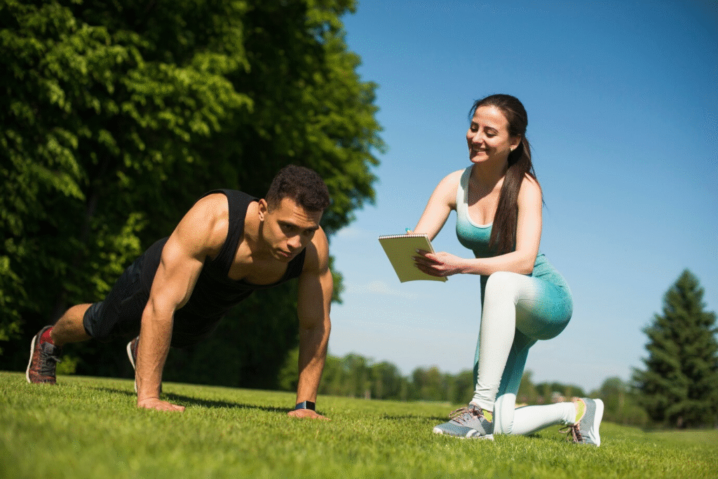 Diverse group of individuals practicing low-impact exercises for health and well-being.