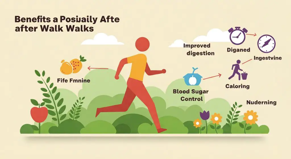 Full infographics of walking after meals.