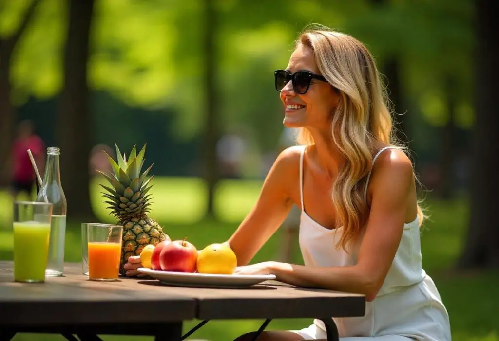 pretty woman going to the Best Times to Eat Fruits.