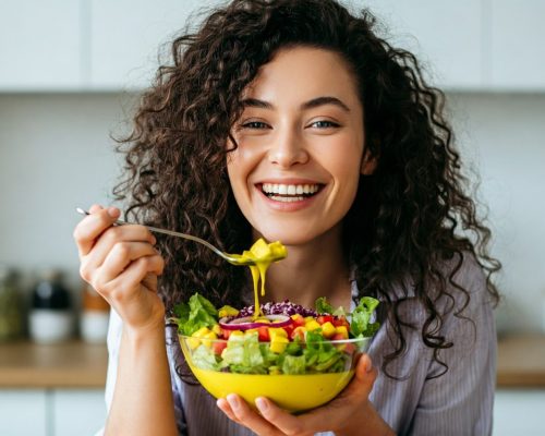 woman eating superfoods for a healthier diet